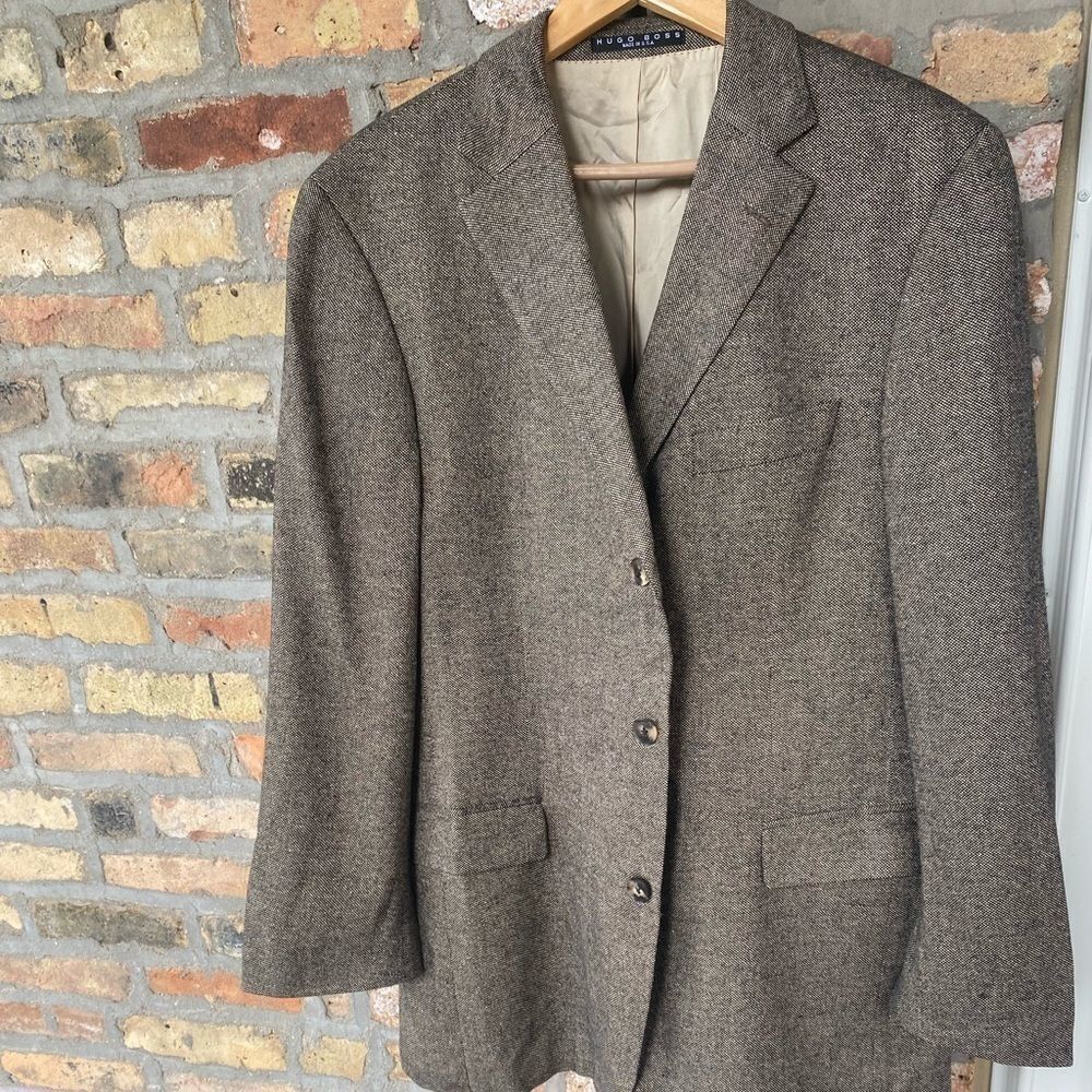 Hugo boss tweed style blazer suit jacket